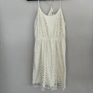 Embroidered White Dress with Florals